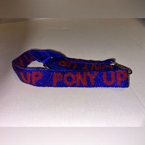 SMU Mustangs Beaded Purse Strap “PONY UP”